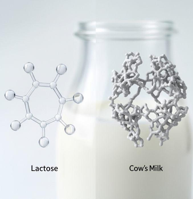 lactose versus proteína do leite de vaca